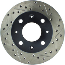 Load image into Gallery viewer, StopTech 90-91 Honda CRX HF 1.5L / 00-06 Honda Insight MIT/CVT Slotted &amp; Drilled Left Front Rotor