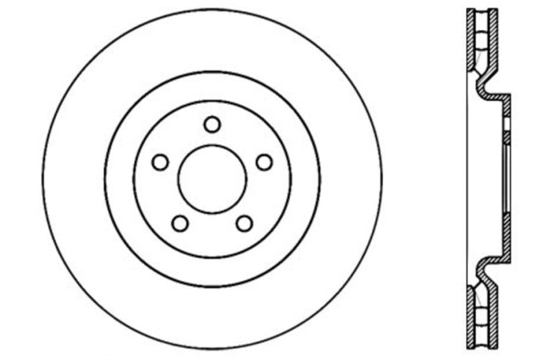 StopTech 07-13 Mustang Shelby / 10-13 GT / 12-13 Boss 302 Fr Right Drilled CRYO-STOP Brake Rotor