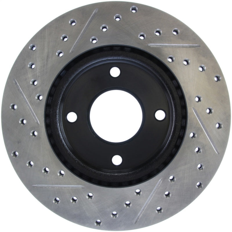StopTech 10 Nissan Cube / 07-09 Sentra / 07-09 Versa Slotted & Drilled Front Left Rotor
