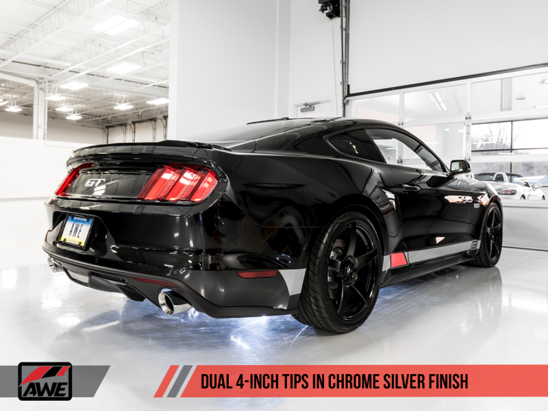 AWE Tuning S550 Mustang GT Cat-Back Exhaust - Touring Edition (Chrome Silver Tips)