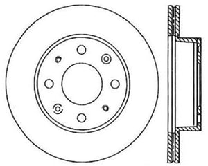 StopTech 90-91 Honda CRX HF 1.5L / 00-06 Honda Insight MIT/CVT Slotted & Drilled Left Front Rotor