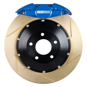 StopTech 08+ Impreza WRX Rear BBK ST 22 345x28 Zinc Slotted Rotors Blue Calipers