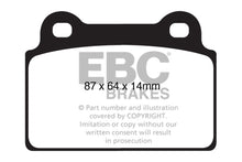 Load image into Gallery viewer, EBC 08-16 Mitsubishi Lancer Evo 10 2.0 Turbo (1 piece rotor) Redstuff Rear Brake Pads