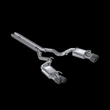 Load image into Gallery viewer, MBRP 18-20 Ford Mustang GT 5.0 w/ Quad Tip Active Exhaust Cat Back Split Rear T304 w/ Carb Fib Tips