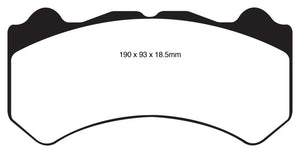 EBC 08-11 Nissan GT-R (R35) 3.8 Twin Turbo (Cast Iron Rotors) Orangestuff Front Brake Pads