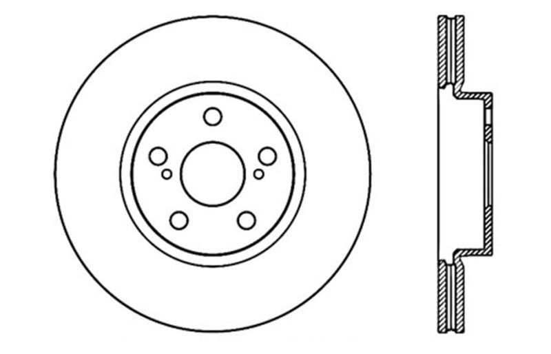 StopTech SportStop 09-10 Pontiac Vibe / 08-11 Scion xD Slotted & Drilled Left Front Rotors