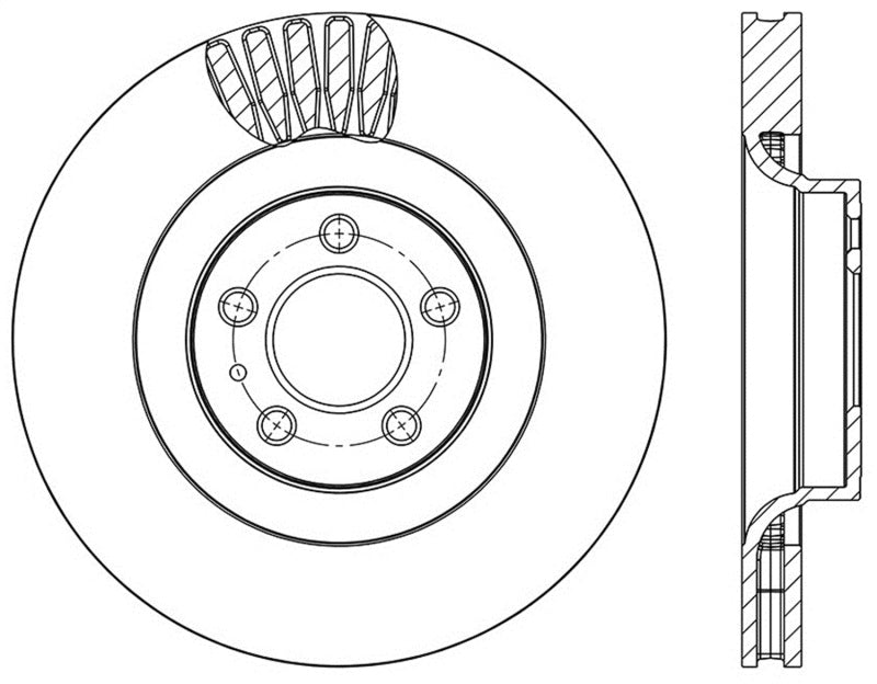 StopTech 15-17 Ford Mustang Slotted Front Right Sport Brake Rotor
