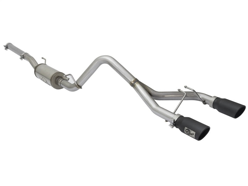 aFe Rebel Series CB 2.5in Dual Center Exit SS Exhaust w/ Black Tips 07-15 Jeep Wrangler 3.6L/3.8L V6