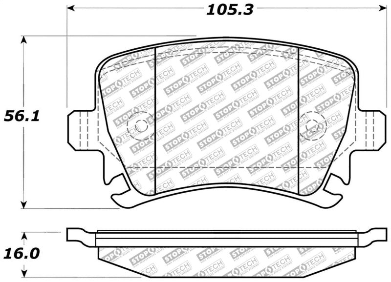 StopTech 06-18 VW Golf/Golf R?GTI/Passatt / 06-18 Audi S3/TT Street Select Brake Pads - Rear