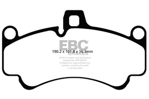 EBC 01-03 Porsche 911 (996) (Cast Iron Rotor only) 3.6 Twin Turbo GT2 Orangestuff Front Brake Pads