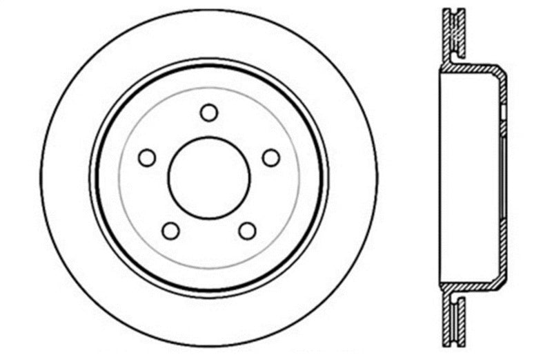StopTech 03-09 Ford Crown Vic / 03-09 Mercury Grand Marquis Rear Left Slotted & Drilled Rotor