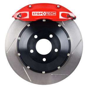StopTech 07-13 BMW 128i (E82) Rear BBK w/ Red ST-40 Calipers Slotted 345X28mm Rotors/Pads/SS Lines