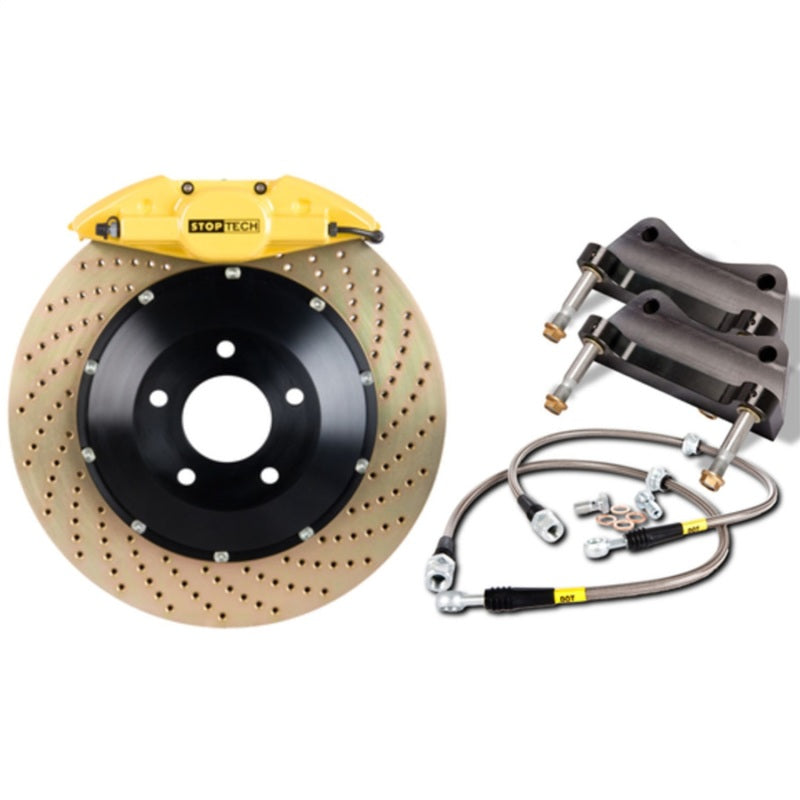 StopTech BBK 08-13 BMW M3/11-12 1M Coupe Rear Yellow ST-40 Caliper 355x32 Zinc Drilled Rotor