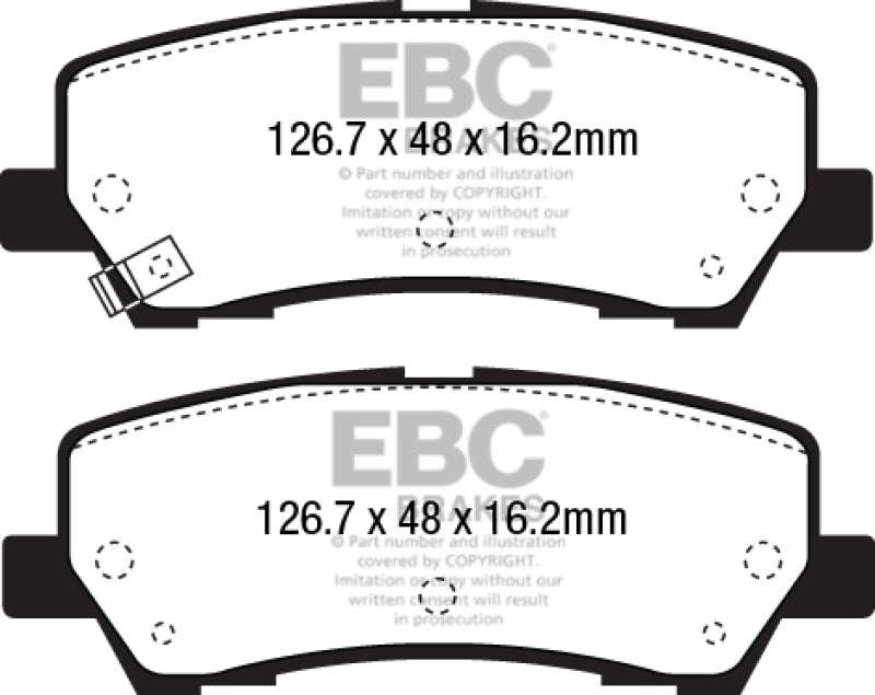 EBC 2015+ Ford Mustang 5.0L (w/Performance Package) Orangestuff Rear Brake Pads
