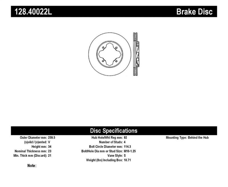 StopTech 97 Acura CL / 90-97 Honda Accord Coupe/Sedan Drilled Left Front Rotor