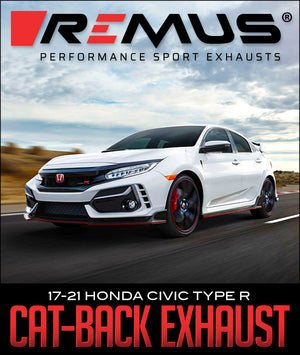 Remus 2017+ Honda Civic Type-R Fk8 2.0L Turbo Cat Back Black Chrome Straight w/Carbon Single Pipe