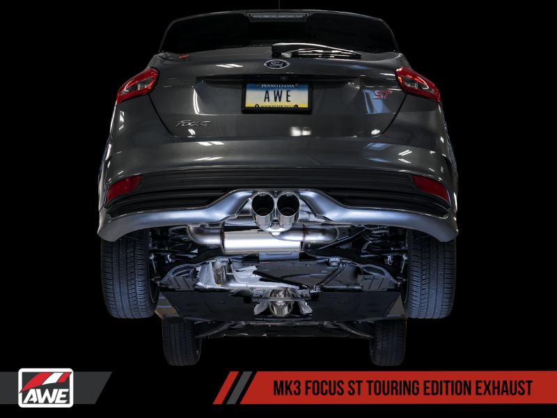 AWE Tuning Ford Focus ST Touring Edition Cat-Back Exhaust - Non-Resonated - Diamond Black Tips