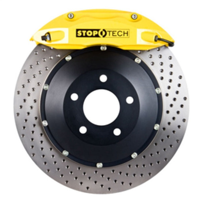 StopTech 07-08 Mini Cooper/Cooper S (No JCW) Front BBK w/Yellow ST-40 Calipers Drilled 328x28mm Rot