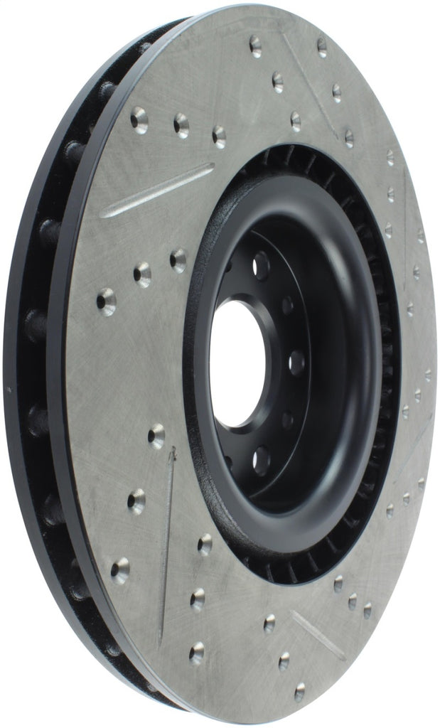 StopTech 2014-2015 Fiat 500L Front Right Slotted & Drilled Sport Brake Rotor