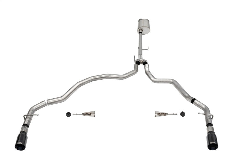 Corsa 2021-2025 Ford F-150 Regular Cab/ 8in Bed 5.0L V8 Sport Cat-Back Dual Rear Exit-BlackPVD