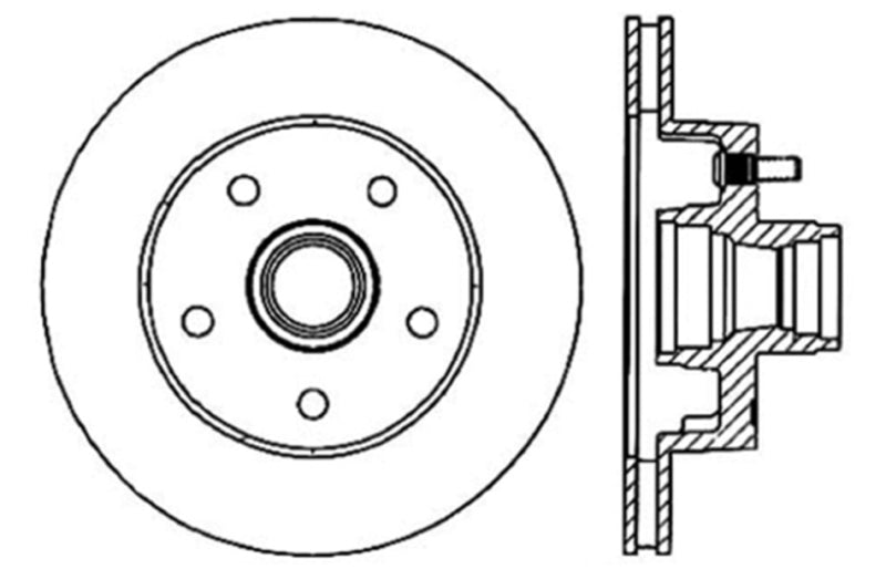 StopTech 90-94 Ford Ranger 2WD / 94 Mazda B2200/B2300/B2500 Front Slotted & Drilled Left Rotor