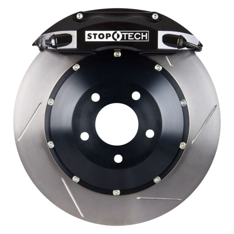 StopTech VW 12-14 Golf R Front BBK ST-40 Black Calipers 355X32 Slotted Rotors