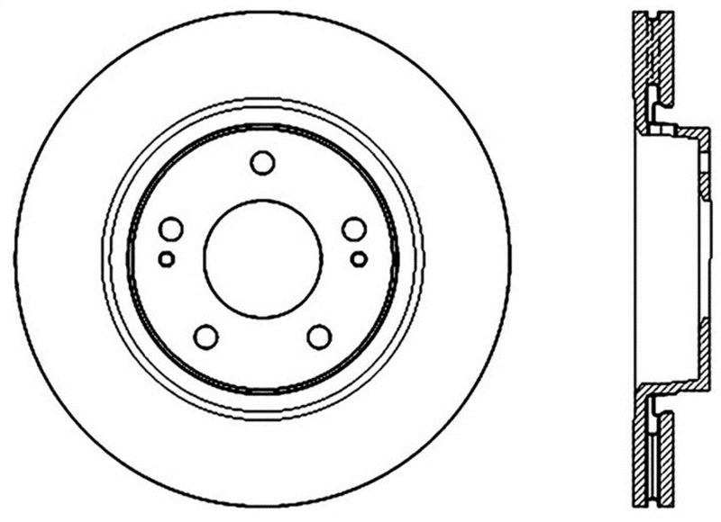 StopTech 09-15 Mitsubishi Lancer Ralliart Sport Stop Slotted & Drilled Front Left Rotor