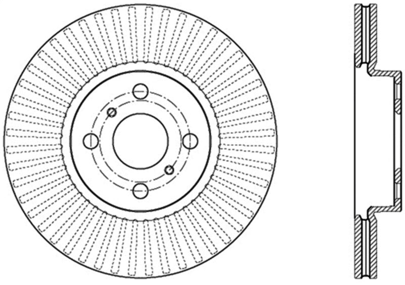 StopTech 13-15 Toyota Yaris Drilled and Slotted Sport Right Front Rotor