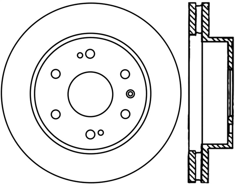 StopTech 2005+ Chevrolet Silverado 1500 Sport Slotted & Drilled Front Right Cyro Rotor