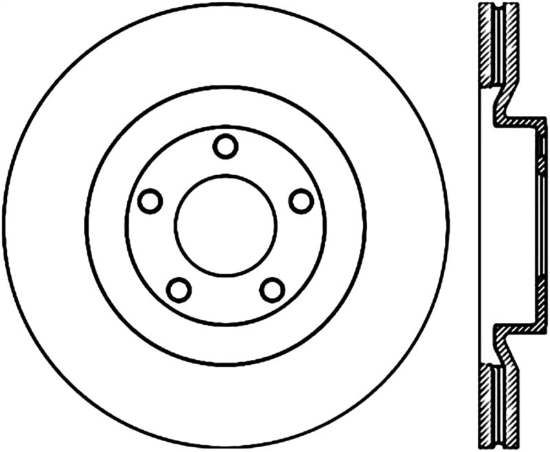 StopTech 07-15 Lincoln MKX Cryo Slotted Front Right Sport Brake Rotor