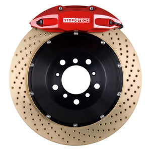 StopTech 14-15 Chevy Corvette Z51 Rear BBK w/ Red ST-41 355x32mm Zinc Coated Drilled Rotors