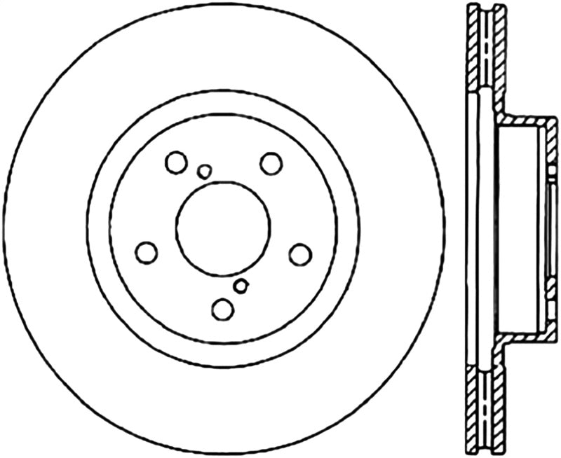 StopTech 05-14 Subaru Outback Sport Slotted & Drilled Front Right Cryo Rotor