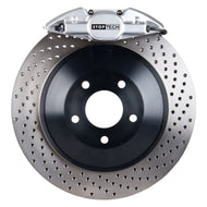StopTech 00-07 Audi S4 B5 Rear BBK w/ Silver ST-22 Calipers Drilled 328X28 Rotors/Pads/SS Lines