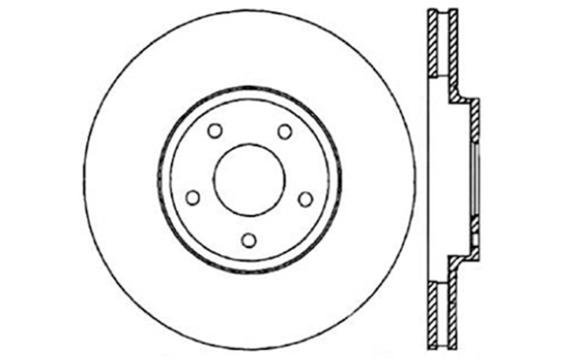 StopTech 04-05 Nissan Maxima SportStop Slotted & Drilled Front Right Rotor