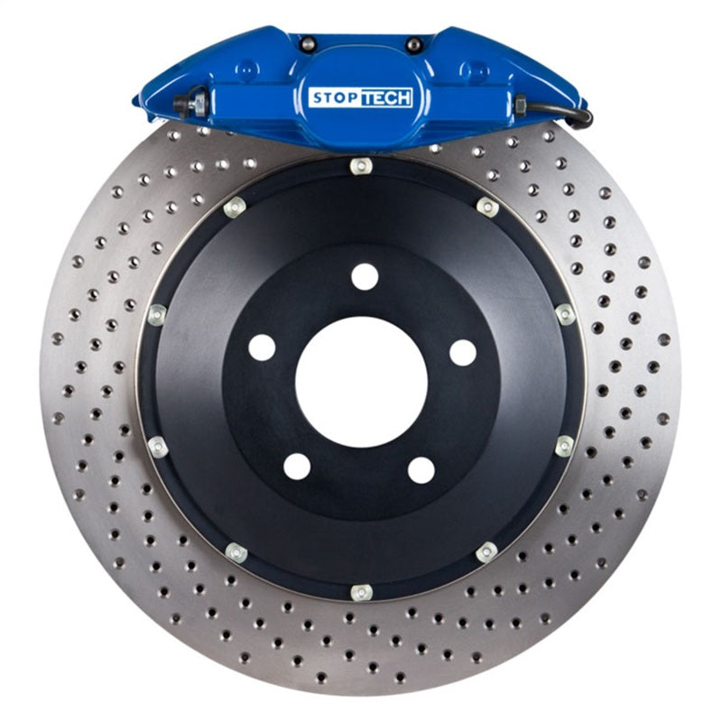 StopTech 2015 VW GTI Front BBK w/ Blue ST-60 Caliper Drilled 355x32 2pc Rotor