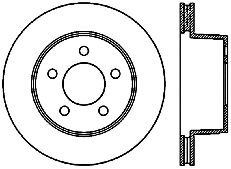 StopTech 97-99 Jeep Wrangler TJ Front Right Cryo Slotted Sport Brake Rotor