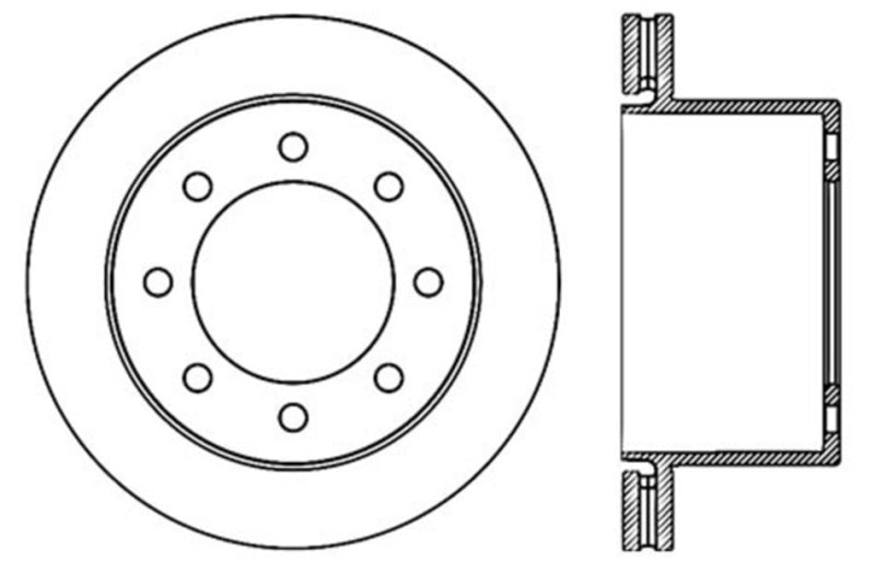 StopTech 04-09 Silverado 3500 4WD/06-09 2WD (Dual Rear Wheel) Slotted & Drilled Left Rear Rotor