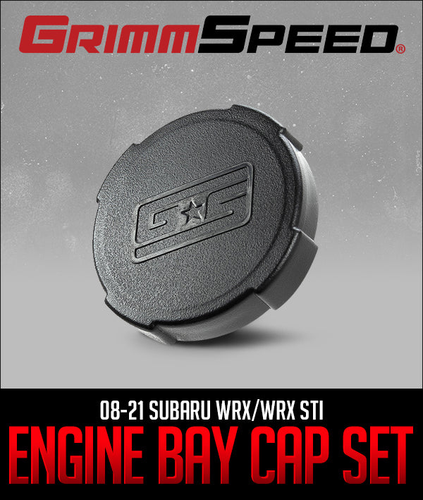 GrimmSpeed Subaru Engine Bay Reservoir Cap Set - Black (Set of 6)