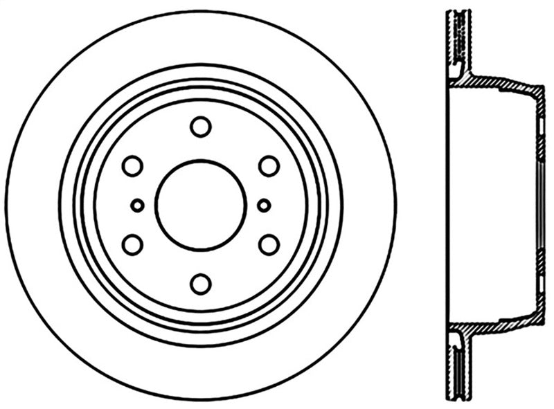StopTech 07-18 Cadillac Escalade SportStop Slotted & Drilled Rear Right Cryo Rotor