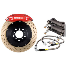 Load image into Gallery viewer, StopTech 98-05 VW Passat Front BBK w/Red ST-40 Calipers Zinc Drill 332x32mm Rotors Pads and SS Lines