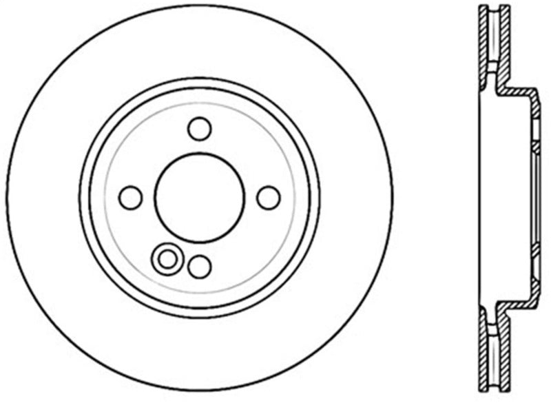 StopTech 07-16 Mini Cooper Sport Cryo Slotted & Drilled Front Right Rotor