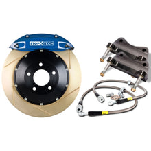 Load image into Gallery viewer, StopTech 03-05 350z (non-track) / 03-08 350z Front BBK w/ Blue ST60 355x32 Zinc Slotted Rotors