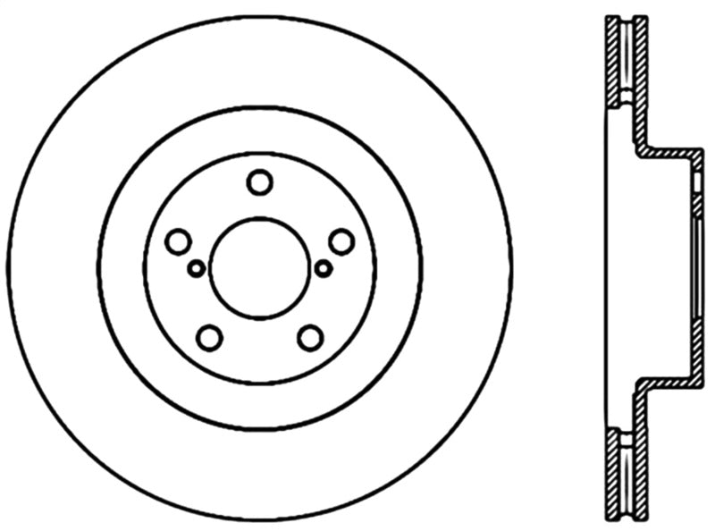 StopTech 02-08 Subaru WRX SportStop Cryo Slotted & Drilled Left Front Rotor