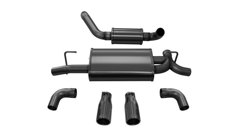 Corsa 2018-2025 Jeep Wrangler JL 2.5in Dual Rear Exit Black Tips Touring Axle-Back Exhaust