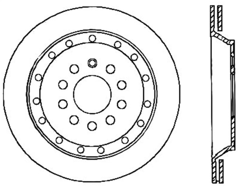 StopTech 05-10 A8/A8 Quattro 4.2L V8 / 04-06 VW Rabbit Drilled Left Rear Rotor
