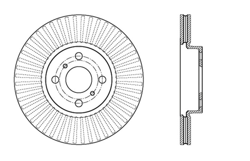 StopTech 12-15 Toyota Yaris Drilled and Slotted Sport Left Front Rotor