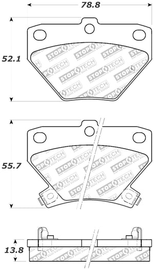 StopTech Street Touring 00-05 Celica GT-S Rear Brake Pads