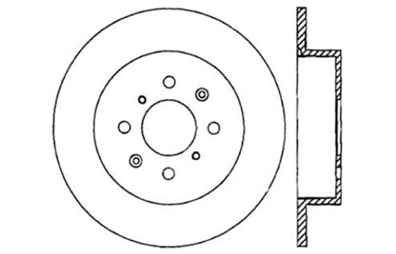StopTech 02-03 Honda Civic Si Hatchback Slotted & Drilled Right Rear Rotor