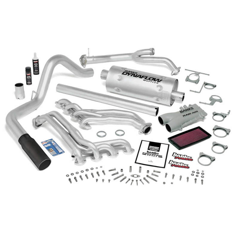 Banks Power 96-97 Ford 460 Ext/Crew Auto PowerPack System - SS Single Exhaust w/ Black Tip