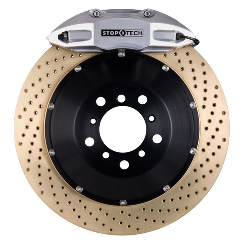 StopTech 14-15 Chevy Corvette Z51 Rear BBK w/ Silver ST-41 355x32mm Zinc Coated Drilled Rotors